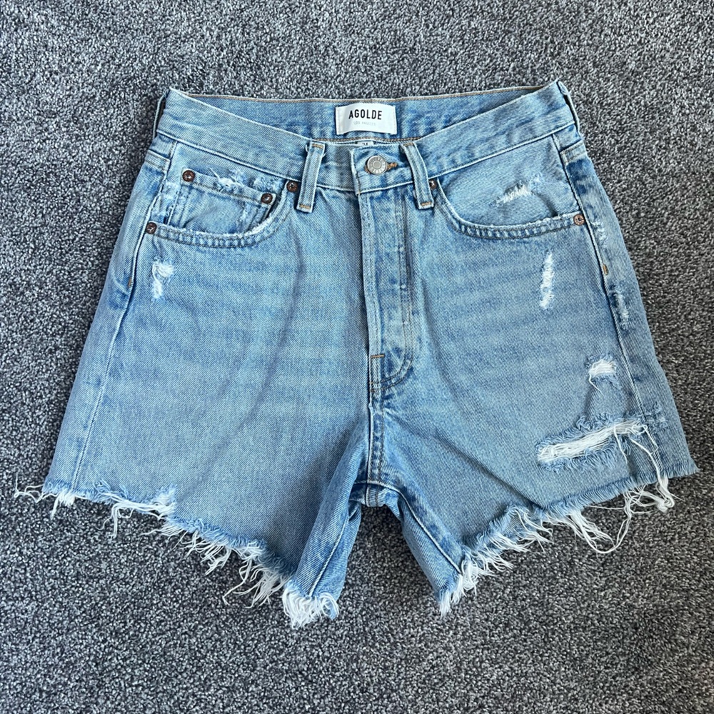 Agolde Parker long jean shorts